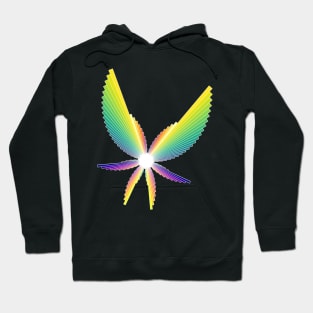 Rainbow Angel Seraphim | Flying Six Wing Bar Chart Black Hoodie